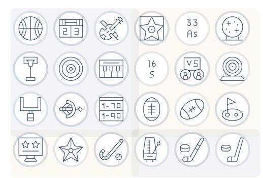 Score Modern Collection with 24 Thin Line High Resolution Pixel Optimized Icons vector