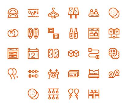 28 Bold Line Pixel Optimized Designs for Two High Resolution Icons vector