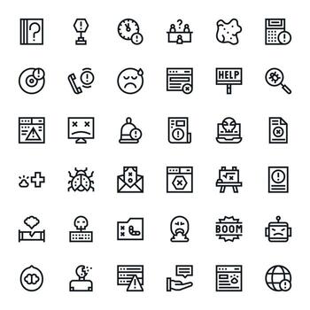 36 Bold Line Pixel Aligned Vectors for Problem Theme