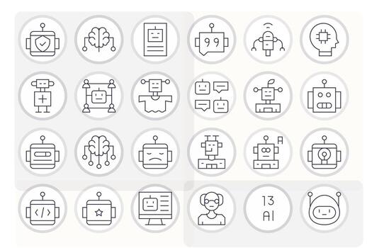 24 Thin Line Display Perfect Icons crafted for Ai 256x256 applications vector