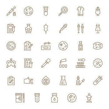 Sample Premium Bundle with 35 256x256 Pixel Optimized Regular Line Icons vector