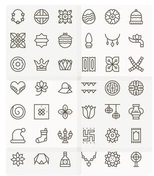 ornamento icono caja de herramientas presentando 42 píxel optimizado 256x256 regular línea elementos vector