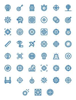 45 Icons for Accuracy optimized in Editable 128x128 Bold Line resolution vector
