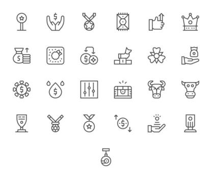 Gain Icon Repository containing 25 Regular Line 128x128 PIXEL Perfect graphics vector
