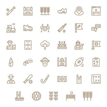 35 regular línea píxel optimizado alto resolución íconos desde campo suite vector