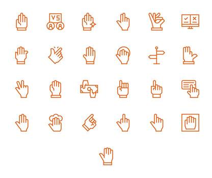 Choose Visual Pack containing 25 Regular Line Pixel Aligned Icons vector