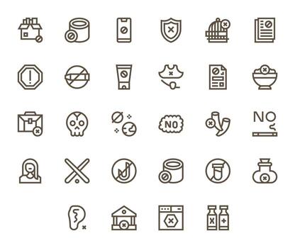no permitido icono repositorio conteniendo 28 negrita línea alto resolución cuadrícula equipado gráficos vector