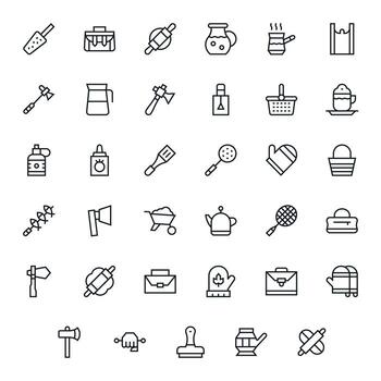 35 Icons for Handle optimized in Display Perfect 256x256 Regular Line resolution vector