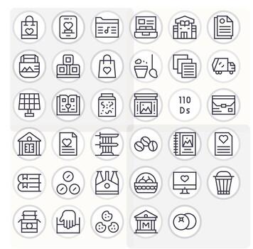 35 High Resolution Icons for Collection in Editable Regular Line Format vector