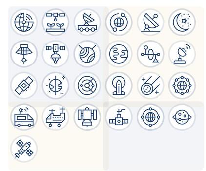Satellite Professional Set with 25 Regular Line Display Perfect High Resolution Icons vector