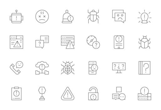 Issue Ultimate Package with 24 Retina Ready Thin Line Pixel Optimized Icons vector