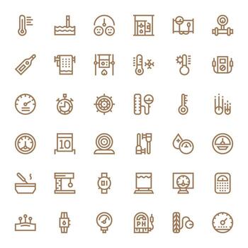 Gauge Icon Toolkit featuring 36 Pixel Optimized 128x128 Bold Line elements vector