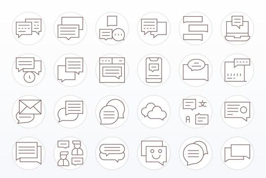 Reply Essential Set including 24 Grid Fitted Thin Line High Resolution Icons vector