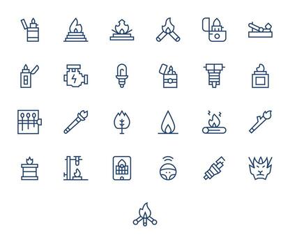 25 Detail Enhanced Regular Line Icons designed for Ignition Interface vector