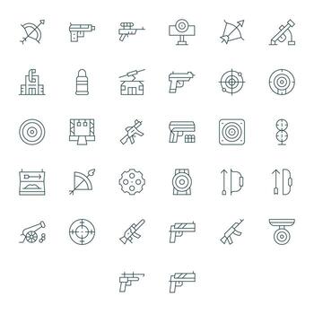 Shooting Professional Set with 32 Thin Line Pixel Aligned High Resolution Icons vector