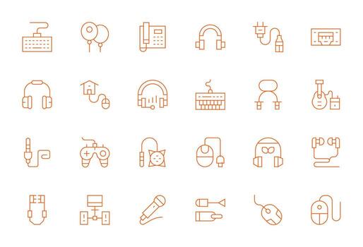 24 Thin Line Icons designed for Wired in 256x256 Display Perfect format vector