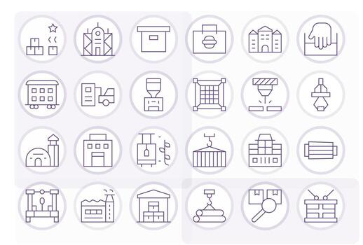 24 Thin Line Icons from Warehouse in 256x256 Pixel Optimized Quality vector
