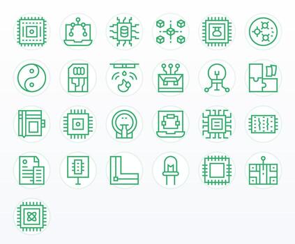 25 píxel alineado 256x256 íconos para integrado en elegante regular línea diseño vector