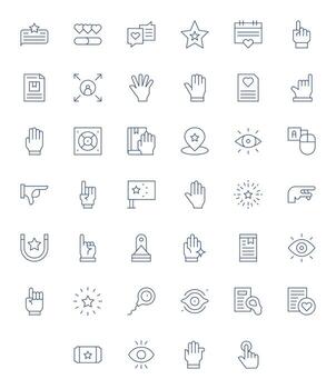 Highlight Digital Pack containing 40 Display Perfect Thin Line High Resolution Icons vector
