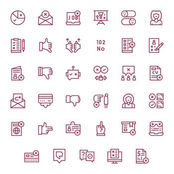 Regular Line Display Perfect Icons from Rejection Set with 35 256x256 Icons vector