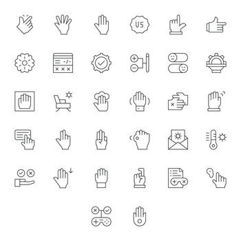 opción último paquete con 32 alto resolución Delgado línea píxel alineado íconos vector