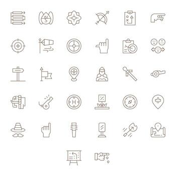 32 íconos para dirección optimizado en detalle mejorado 256x256 Delgado línea resolución vector