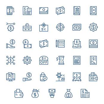 35 High Resolution Icons for Budget in Detail Enhanced Regular Line Format vector