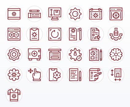 25 Modify Pixel Optimized Icons in 64x64 Regular Line Aesthetic vector
