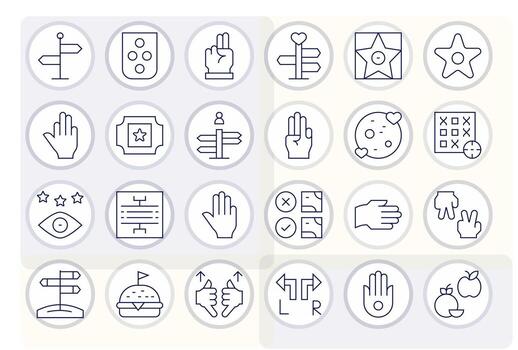 elección icono biblioteca con 24 Delgado línea alto resolución píxel alineado diseños vector