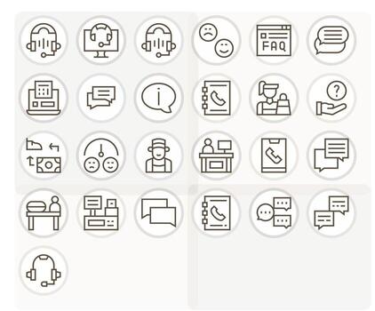 25 256x256 Pixel Optimized Icons for Customer Service in Regular Line Theme vector