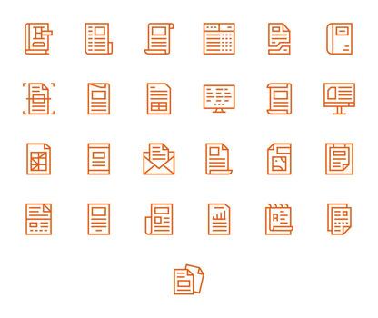 25 64x64 Icons for Excel in Detail Enhanced Regular Line Format vector