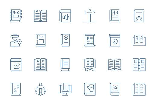 Guidebook Icon Repository containing 24 Thin Line 256x256 Editable graphics vector