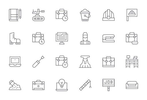 24 Delgado línea monitor Perfecto íconos a la medida para trabajo 64 x 64 interfaz vector