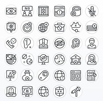35 256x256 Regular Line Display Perfect Icons for Unavailable Projects vector
