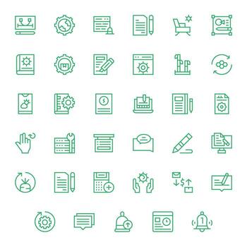 35 Retina Ready Icons for Update in Editable Regular Line Format vector