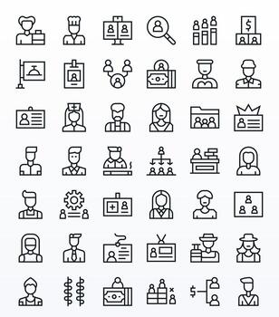 Staff Icon Repository containing 42 Regular Line 128x128 PIXEL Perfect graphics vector