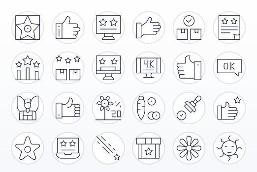 24 Thin Line Icons from Good in 128x128 Pixel Optimized Quality vector