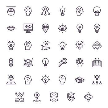 35 Regular Line Pixel Optimized Icons tailored for Insight Retina Ready interface vector