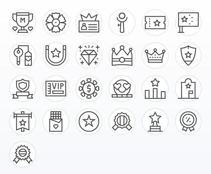 Premium Icon Toolkit featuring 25 Pixel Optimized High Resolution Regular Line elements vector