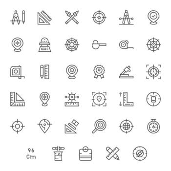 35 regular línea editable íconos hecho a mano para preciso alto resolución aplicaciones vector