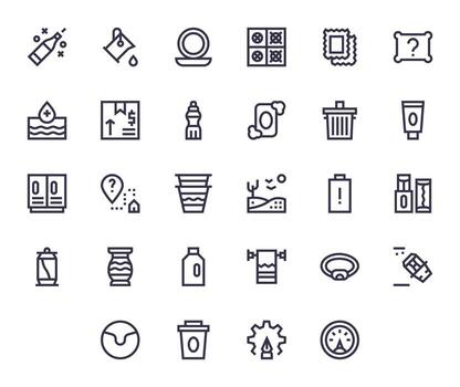 Empty Icon Repository containing 28 Bold Line Retina Ready Pixel Optimized graphics vector