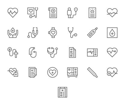 25 Regular Line Display Perfect Icons for Vital Graphics vector