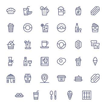Cafe Icon Repository containing 35 Regular Line 256x256 Display Perfect graphics vector