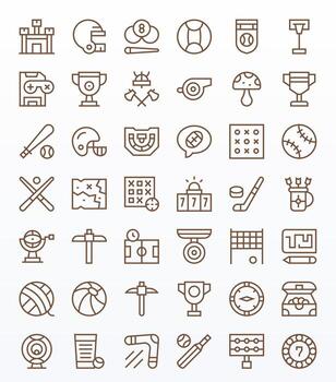 42 256x256 Regular Line Icons optimized for Game Pixel Optimized display vector