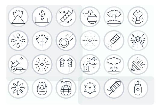 Explosion Icon Repository containing 24 Thin Line 128x128 Pixel Optimized graphics vector