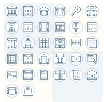 32 íconos para columnas optimizado en píxel Perfecto retina Listo Delgado línea resolución vector