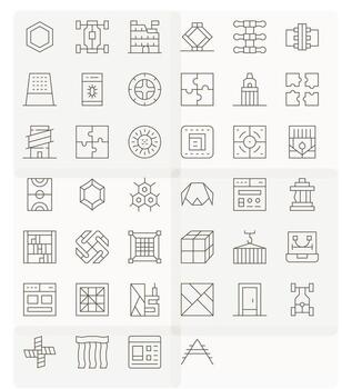 Framework Modern Collection with 40 Thin Line 256x256 PIXEL Perfect Icons vector