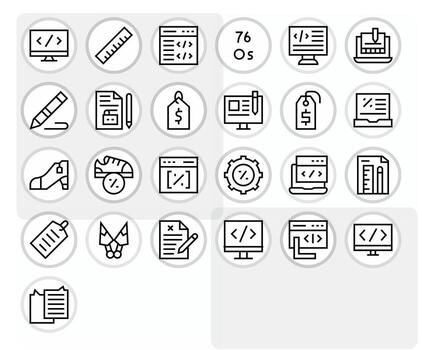25 Regular Line Pixel Aligned Icons crafted for Markup Retina Ready applications vector