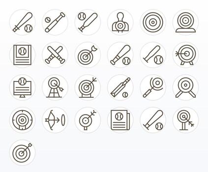 Hitting Icon Toolkit featuring 25 Pixel Optimized 64x64 Regular Line elements vector