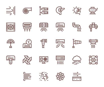 Airflow Icon Repository containing 28 Bold Line High Resolution Pixel Aligned graphics vector